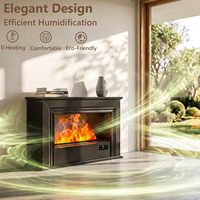 Cheminée électrique Kalsubo noire de 40 pouces avec manteau décoratif, vapeur d'eau, flamme simulée tactile, système d'humidification et remplissage d'eau simplifié