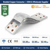 JLDA TJR-2.5mm Maßgefertigte Flexible Geflochtene Kupfer-Rundverbinder mit Hoher Leitfähigkeit 12V Erdungsband-Anschlüsse für Schaltanlagen