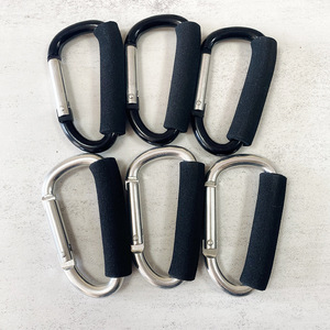 Mousqueton en aluminium en forme de D de 10 cm (4 pouces) avec mousse, crochet à pression, pour poussette, industrie lourde, exploitation minière, support de poussette, vélo - Product Image 2