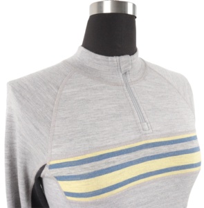 Hot Selling Manufacturing Custom Thermal Ladies Girls Plus Size Women's Tops With 1/4 Zipper Merino <strong>Wool</strong> <strong>Base</strong> <strong>Layer</strong> - Product Image 3