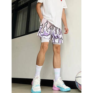 American Weaved-Short de basket-ball taille haute double couche pour homme, short de sport décontracté à séchage rapide, nouvelle tendance - Product Image 3