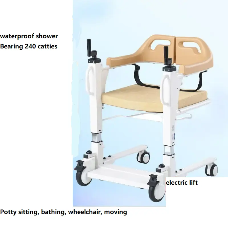 手動シングルロッカーダブルロッカーは、障害者用防水バックオープンデザイン用の便器付き患者移送チェアを持ち上げます-BZ-L13