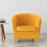 Housse de Canapé-Fauteuil Baignoire Velours Extensible Douce pour Fauteuil Club Individuel, Canapé, Chaise, Bar, Comptoir avec Housse de Siège pour Maison et Hôtel