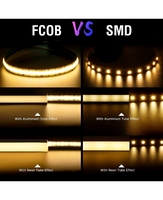 Lampu COB 480 LED 5MM Lebar DC 12/24V 11W/M Lampu Strip LED Satu Warna Putih Hangat/Netral/Dingin Peredupan Cahaya