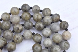 Natural Labradorite Jap Mala 108 <b>Beads</b> for <b>Meditation</b> & Intuition - Product Image 5