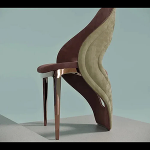 Silla de ocio para sala de estar de gama alta, silla decorativa de acero inoxidable de lujo, silla de comedor tapizada de colores mezclados - Product Image 4