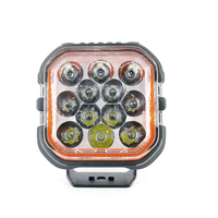 LANSEKO Phare de travail LED carré 5 pouces 60W 4500LM Faisceau spot et large avec DRL ambre 12V 24V pour voiture, camion, UTV, VTT, feux LED cube