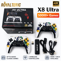 X8 Ultra Game Stick 4K avec manette sans fil rechargeable 2.4G, Plug and Play, console de jeux rétro 50000 jeux, Consola De Juegos