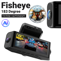 Caméra embarquée OEM Fisheye 360° AI 4K 5G WiFi Vision Nocturne GPS WDR Enregistreur Vidéo avec Moniteur de Stationnement DVR Voiture Caméra AI
