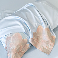 Nouvel ensemble de literie quatre pièces en coton brodé, drap de lit, housse de couette, doux pour la peau, motif floral pastoral, utilisation toute saison