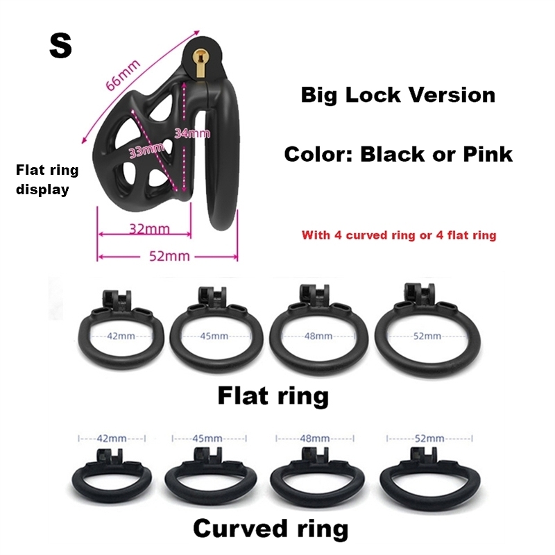 S&nbsp;:&nbsp;anneau incurvé noir + 4 (version Big Lock)