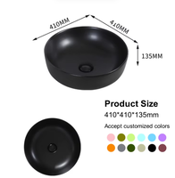 Nouvel arrivage d'articles sanitaires de luxe couleur émaillée salle de bain vasque éviers bol porcelaine céramique lavabo d'art