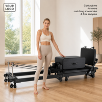 Reformer Pilates Commercial avec Box et Jump Board, Appareil Professionnel pour Studio de Pilates et Équipement de Gym