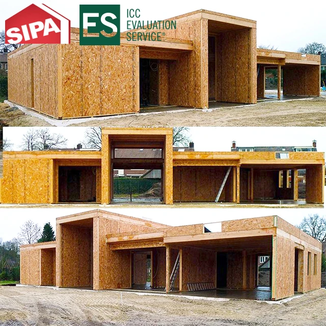 Exportado a más de 50 países Panel de aislamiento estructural Home Kit EPS OSB Paneles De Board Wall SIP House Kit Prefab House