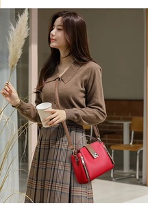 Kadınlar için küçük kova omuz çantaları lüks tasarımcı PU deri Messenger Crossbody çanta bayanlar rahat düz renk çanta çanta - Product Image 6