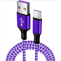 Câble de charge rapide en nylon tressé, transfert de données, de Type C, 12 v 5A