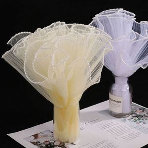Envoltura de Flores con Decoración de Perlas, Envoltura de Hilo Ondulado Floral de Lujo para Ramos, Volantes para Envolver Regalos, Manualidades y Empaque de Pasteles - Product Image 2