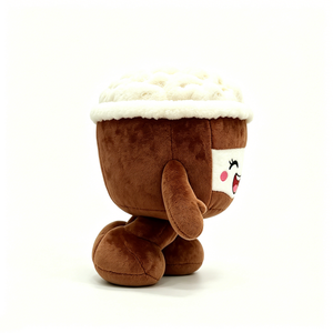 Peluche personnalisée en forme de chocolat chaud moelleux et doux, avec crème fouettée et visage souriant, adorable jouet en peluche chocolat chaud - Product Image 3