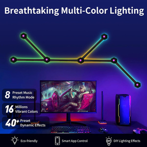 Applique Murale Intelligente LED pour Chambre, Lampe Murale Connectée WiFi RGBIC Dimmable, Synchronisation Musicale, Lampe d'Ambiance, Décoration de Chambre Gamer, Art Mural - Product Image 5