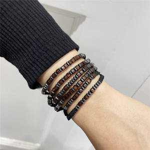 Pulseras de código Morse para hombres, mujeres y niñas, ajustables, tejidas a mano, para cumpleaños, gran oferta - Product Image 6