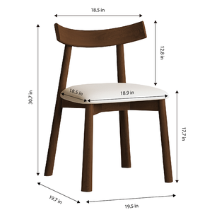Ensemble de 2 chaises de salle à manger modernes avec cadre en bois massif, design ergonomique sans accoudoirs, coussins épais en PU, durables et écologiques pour la maison et l'hôtel - Product Image 6
