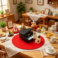 Figurines en résine d'animaux mignons, pyramide musicale, amour, faites à la main, peintes à la main, décoration de bureau à domicile, mini cadeaux