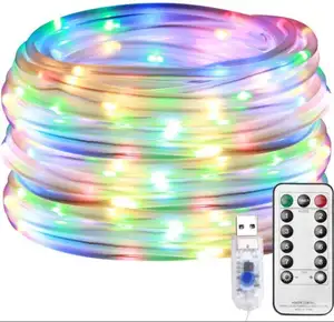 12M 100LED Stairs Landscape Line Rope Solar Fairy Lights Remote Control 8 Modes 22M Outdoor Waterproof Xmas Decoration
