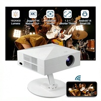 Proyector Inteligente Android 14 para TV, 4K, Láser, HD720P, para Teléfono Móvil y Tableta, Proyector de Tiro Corto, Portátil, Mini Proyector de Películas para Exteriores