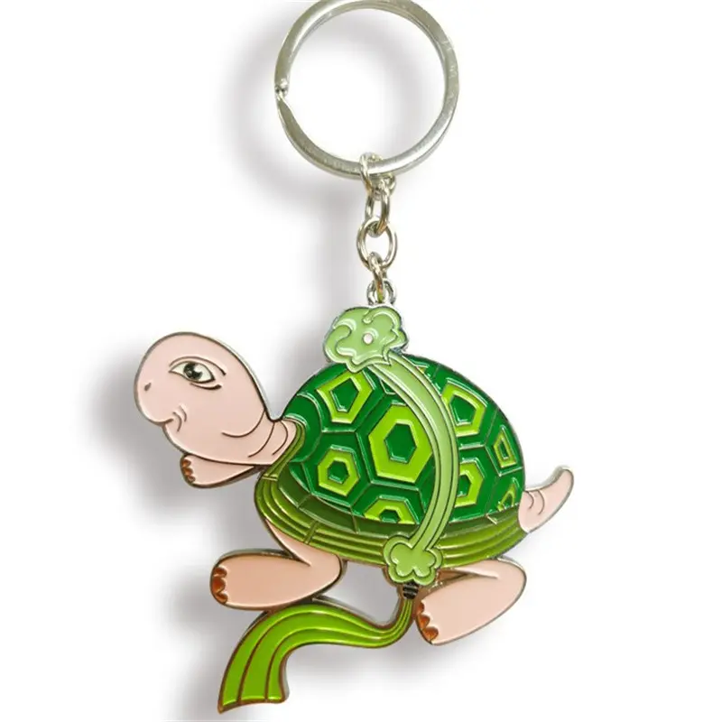 Kreative Schlüssel bund Cartoon Turtle Anhänger Autozubehör Hot Selling Metall Charms Schlüssel ring Weiche Emaille Schlüssel anhänger