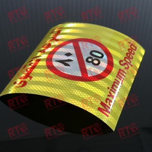 Eco solvente impresión Max Speed 80 Reflector pegatina cuadrado amarillo advertencia seguridad pegatina reflectante para camión de Oriente Medio - Product Image 2
