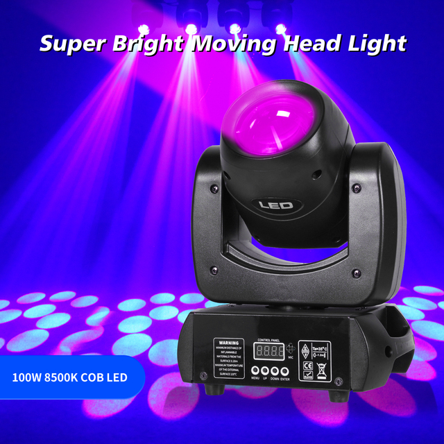 100W RGBW LED Beam Gobo Moving Head Stage Light with DMX Control for Garden Club KTV Disco DJ Party Lighting
