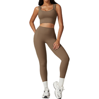 Pakaian Olahraga Berkualitas Tinggi Khusus, Legging Gym, Activewear, Celana Pendek Olahraga, Bra, 5 Set Pakaian Yoga & Fitness Wanita