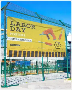 Outdoor Weather Proof Promotional Hanging Mesh Pvc Banner Wall With Grommets