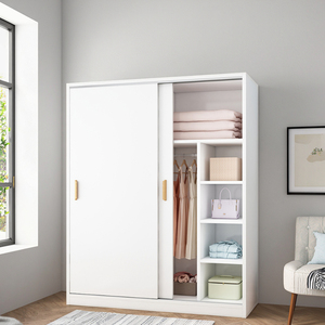 <span class=keywords><strong>Armadio</strong></span> in Legno Autoportante dal Design Nordico Moderno <span class=keywords><strong>con</strong></span> Porta in MDF Resistente, Organizzatore per Vestiti, Mobile per <span class=keywords><strong>Camera</strong></span> <span class=keywords><strong>da</strong></span> <span class=keywords><strong>Letto</strong></span>, Hotel e Casa - Product Image 5