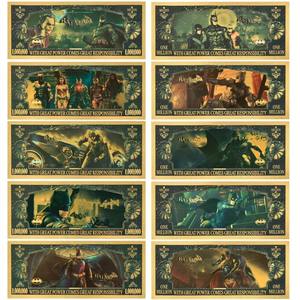 Venta Especial 2026: Colección de Billetes de <span class=keywords><strong>Batman</strong></span> con 5 Diseños, Bañados en Oro de 24K, Impresión UV a Doble Cara, Regalo de Recuerdo - Product Image 1