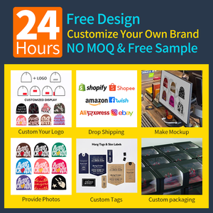 Beanie produsen khusus seluruh cetak Jacquard Cuffless topi tengkorak musim dingin kupluk pria dengan logo kustom - Product Image 5