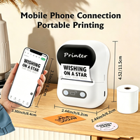 Printer Thermal Mini Portabel 58mm, Label 2 inci Perekat Sendiri, Antarmuka Nirkabel untuk POS dan Struk Barcode