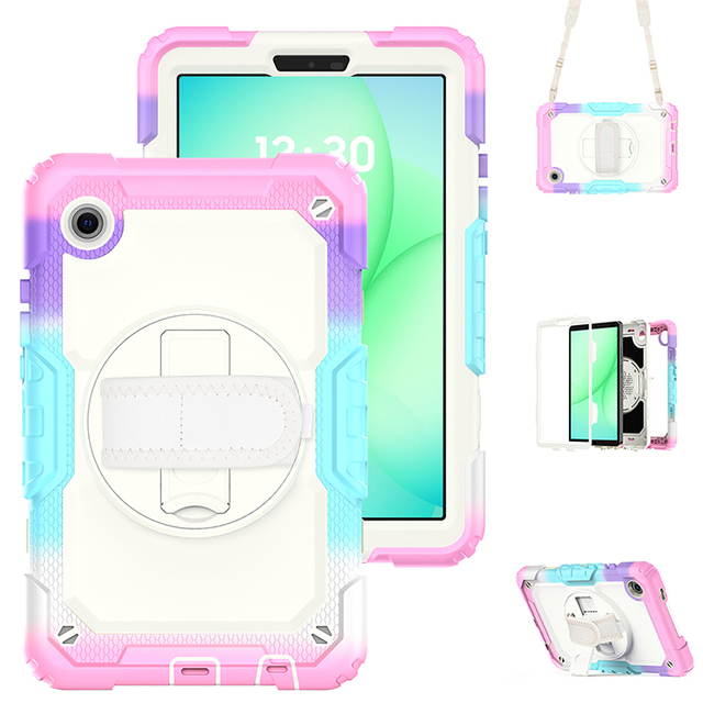 Wholesale Rugged Protective Case for Samsung Galaxy Tab A9 X110 X115 With 360 Kickstand Hand Strap Detachable Shoulder Strap