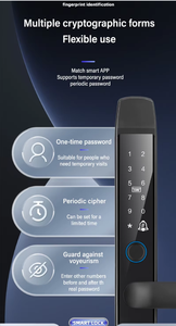 Rainproof Outdoor Euro 3592 Multipoint Mortise Ttlock Tuya Wifi Passage Mode Fingerprint Smart <strong>Door</strong> Lock for Grill Steel <strong>Door</strong> - Product Image 3