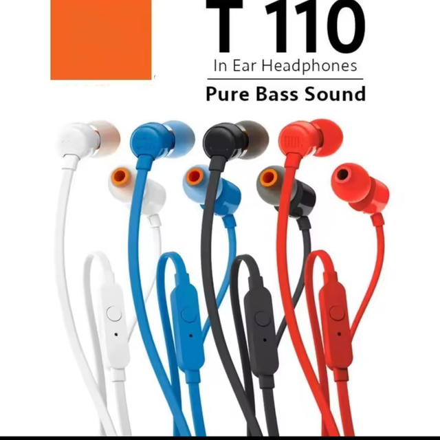 Ear Headphones With Mic 9mm Dynamic Driver Deep Bass Noise Isolating Soft Ear T110 Tips Cable Saver 0.3m Cable Fro JbI