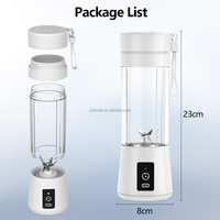 Vente en gros Mini mélangeur de fruits portable 380ML rechargeable par USB Tasse de voyage pour shakes et smoothies pour l'extérieur