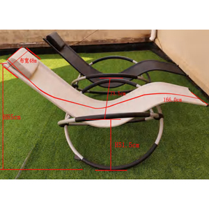 Rocking Recliner <b>Outdoor</b> Chair Contemporary <b>Foldable</b> Beach Chair With Metal Frame - Product Image 3