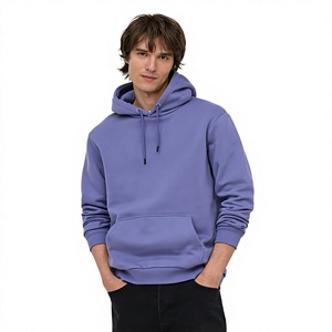 <b>Mens</b> Casual Pullover Hoodie Solid <b>Purple</b> Long Sleeve Hooded <b>Sweatshirt</b> With Front Pocket - Product Image 2