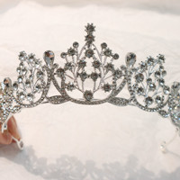 Diadème multicolore en strass, couronne en alliage robuste avec sertissage à griffes, accessoire de coiffure pour concours de beauté et compétitions scéniques, Tiaras De Cabelo