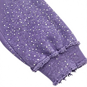 Sudadera con capucha y cremallera Aura con pedrería, unisex, corte oversize, diseño de estrella morada, estampado brillante, estilo hip hop, para otoño - Product Image 4