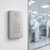 Téléphone mural facile à nettoyer pour salle blanche, usine pharmaceutique, atelier sans poussière, laboratoire, interphone en acier inoxydable