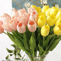 Penjualan terlaris desain terbaru 53cm bunga PU tunggal Tulip buatan untuk Hari Valentine