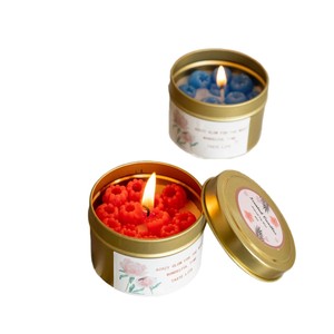 Creative Fruit Shaped Scented Candle In Gold Tin Can Smokeless Soy Wax Candle For Bedroom Home Atmosphere Table Decor - Product Image 6