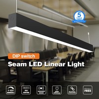Luminaria Lineal Arquitectónica LED Negra de 4 Pies, Aluminio, 4000K, Iluminación Colgante para Taller, Oficina, Tienda, Regulable, 20W/40W/80W