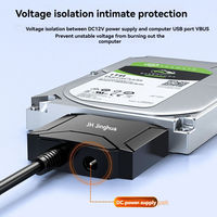 Cable adaptador USB 3.0 macho a SATA de 22 pines con fuente de alimentación CC para disco duro HDD de 2,5 y 3,5 pulgadas